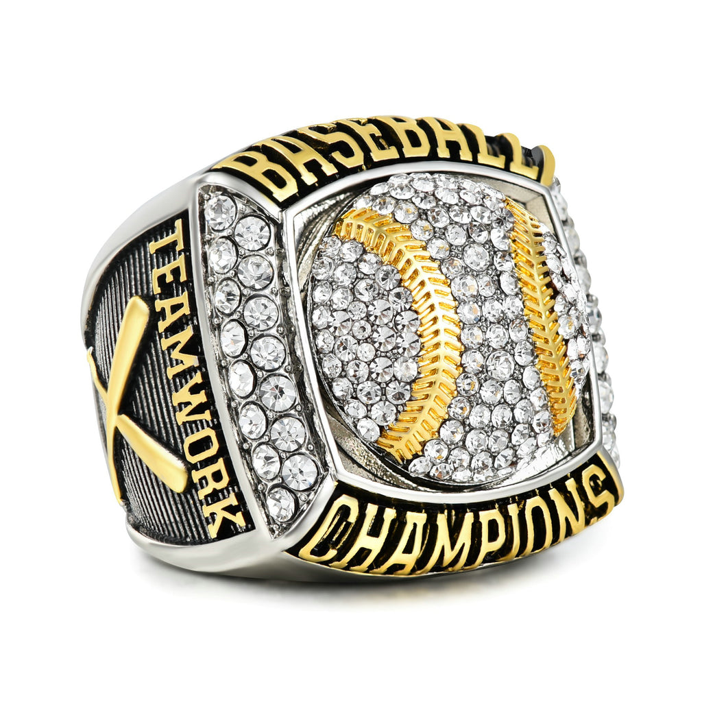 Baseball Championship Ring – Two-Tone Trophy Style