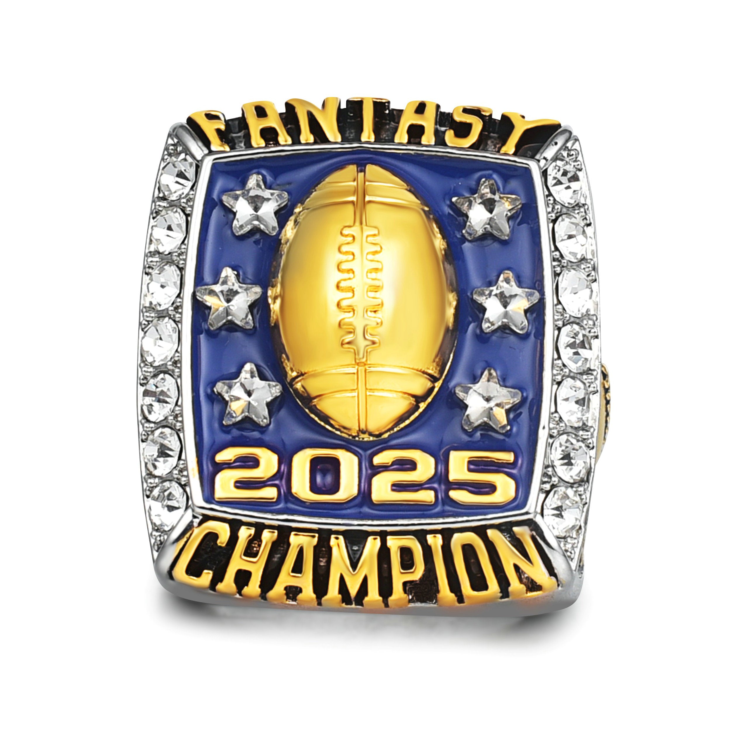Fantasy Football Champion Ring 2025 – Luxury Sports Award Ring for Winner, Trophy Gift for Men, Collector’s Edition Jewelry