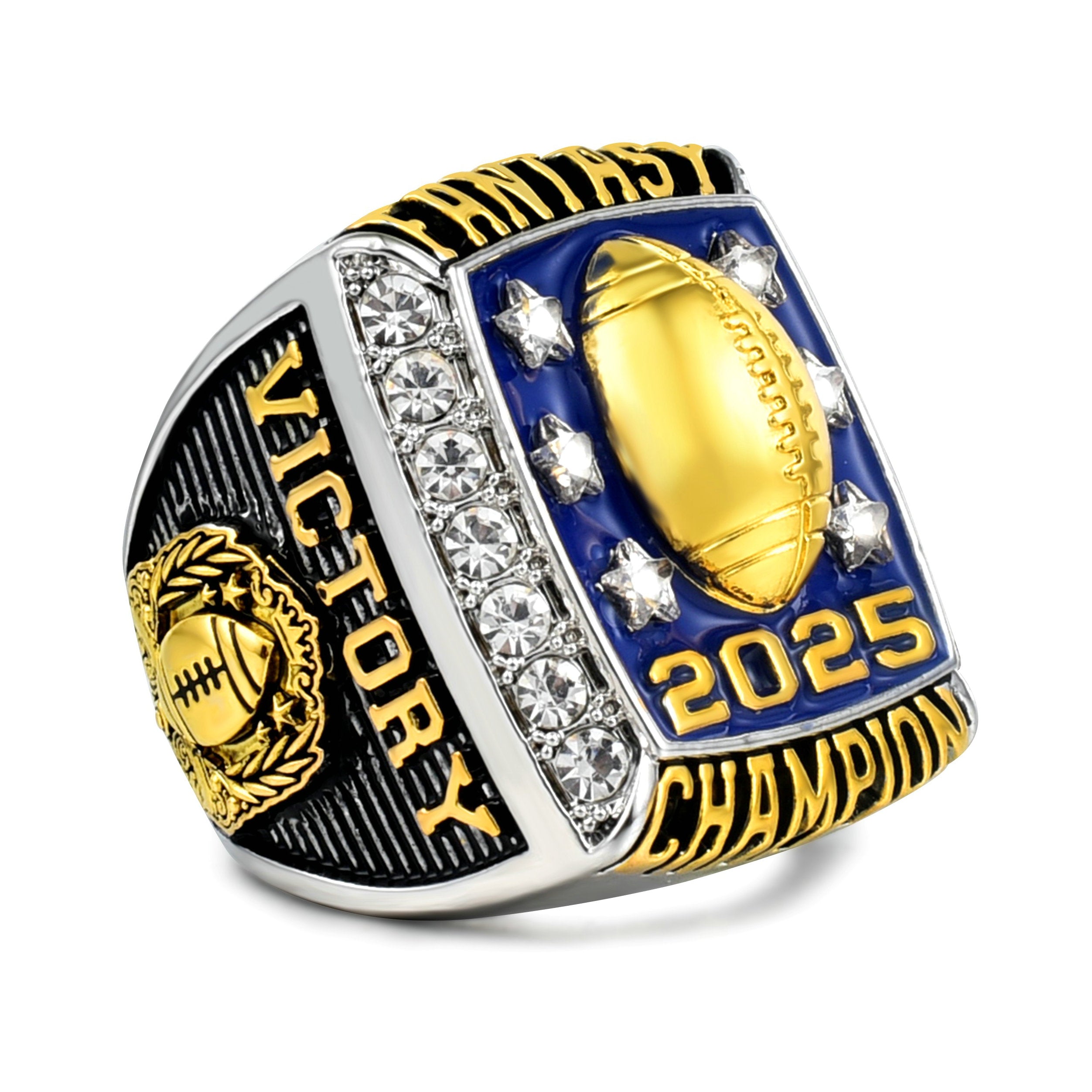 Fantasy Football Champion Ring 2025 – Luxury Sports Award Ring for Winner, Trophy Gift for Men, Collector’s Edition Jewelry